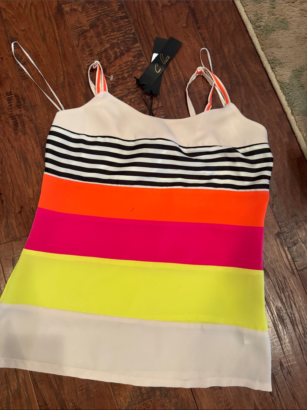 Striped Neon Colorblock Tank Top - Multicolor - Picture 3 of 4